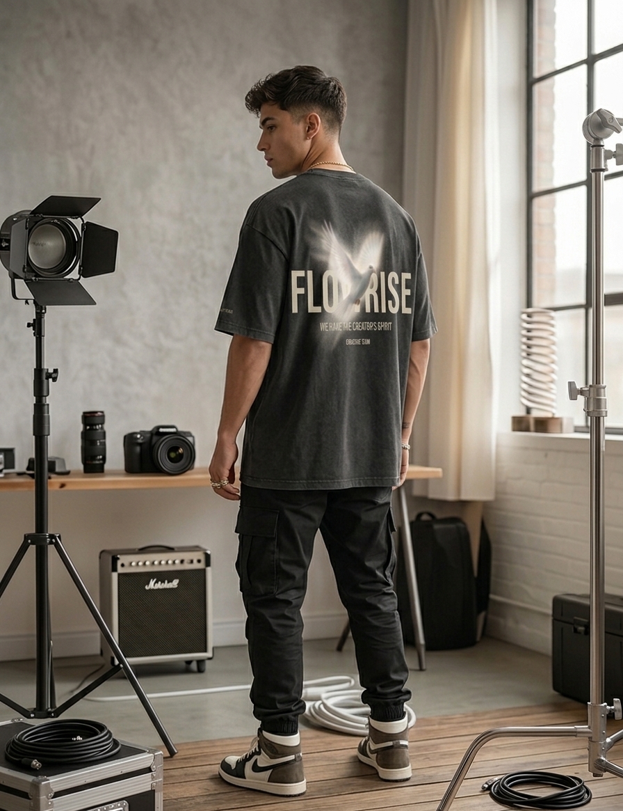 Pessoa vestindo a Camiseta FlowRise de costas