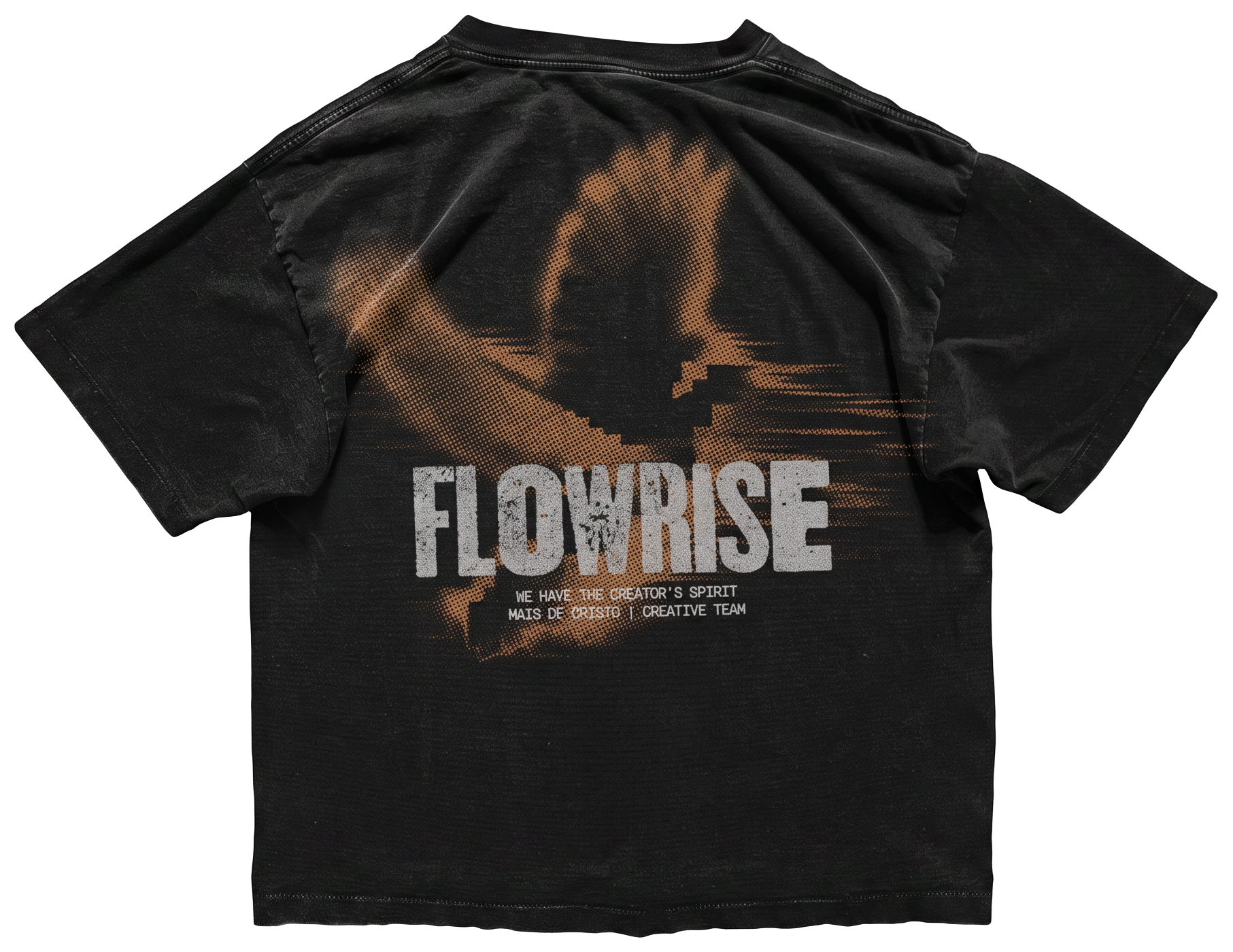 Camiseta FlowRise vista de costas com a estampa da pomba